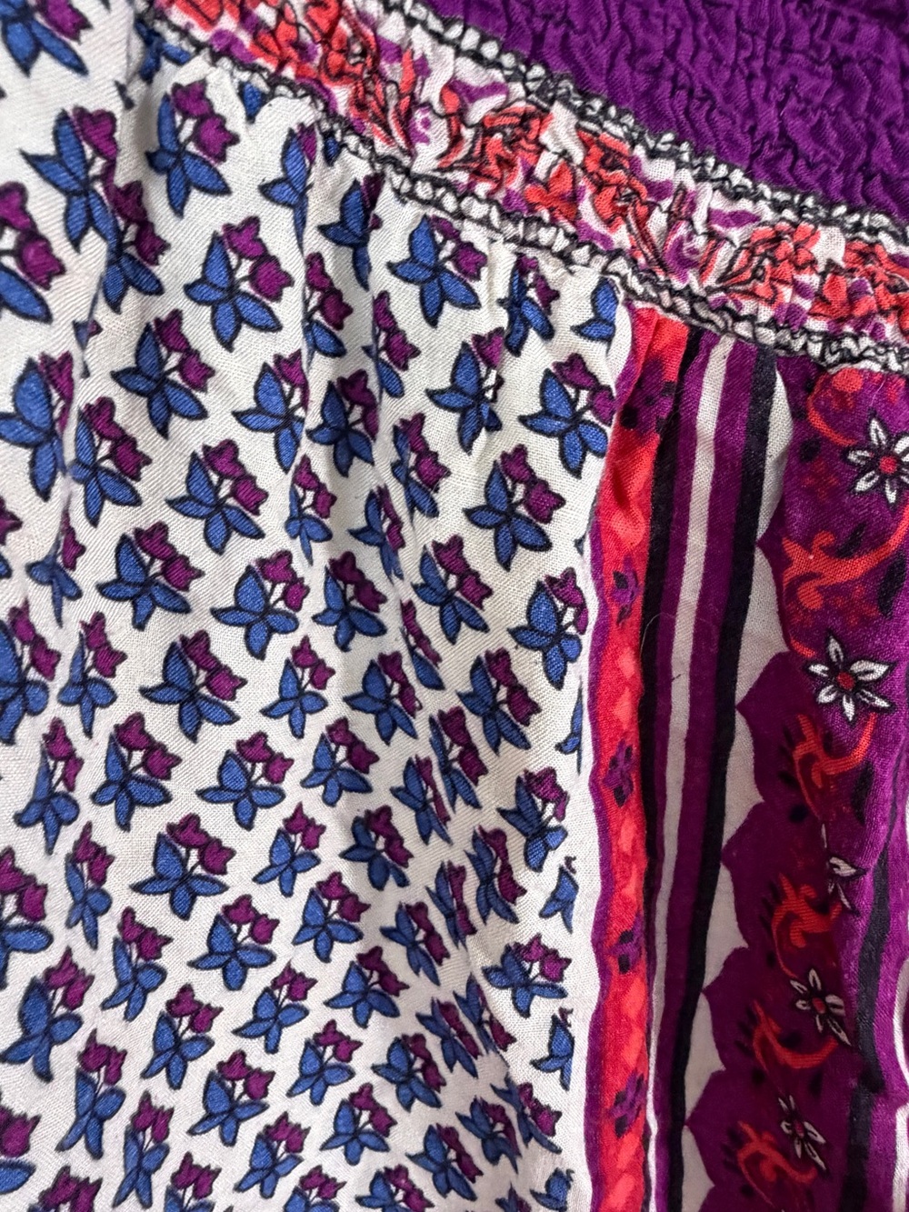 Angie Purple and Red Boho Maxi Skirt - Picture 9 of 16